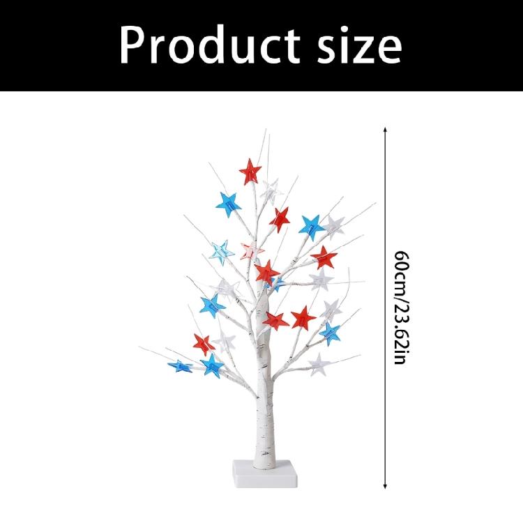 Glowing Plastic Patriotic Tree LED Light Illuminated LED Independence Day Tree Ornament For Tabletop Shelf and Garden