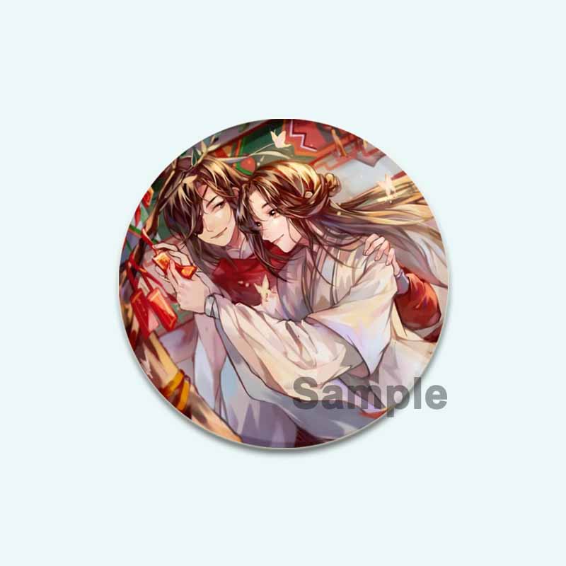 32/44/58 mm Anime Heaven Official's Blessing Badge Hua Cheng/Xie Lian Cartoon-Broschen, handgefertigt, niedliche Emaille-Anstecker als Schmuck, Geschenk-Accessoire