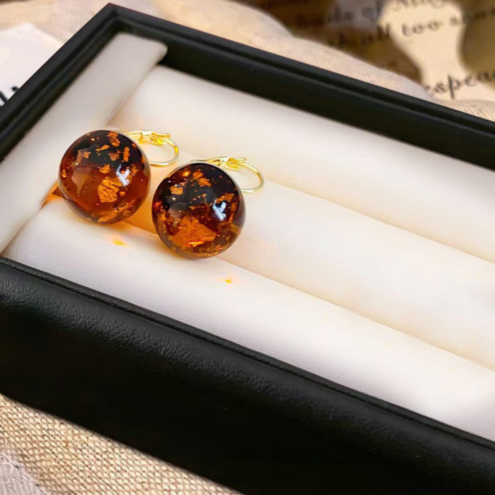 

Серьги-шары с фиолетовым и золотым фольгированием Роскошные, но доступные украшения Женские свежие и милые пусеты One Size кофейный