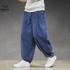 Pantaloni harem din bumbac-in pentru bărbați, primăvară-vară - Pantaloni harem ușori, casual, cu picior larg, în stil chinezesc