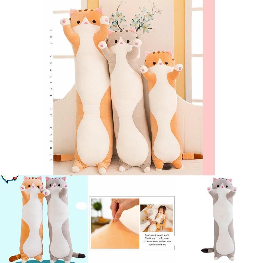 Adorabile Peluche Lungo di Gatto Morbido Cuscino Gattino Imbottito Perfetto Per il Comfort del Sonno dei Bambini