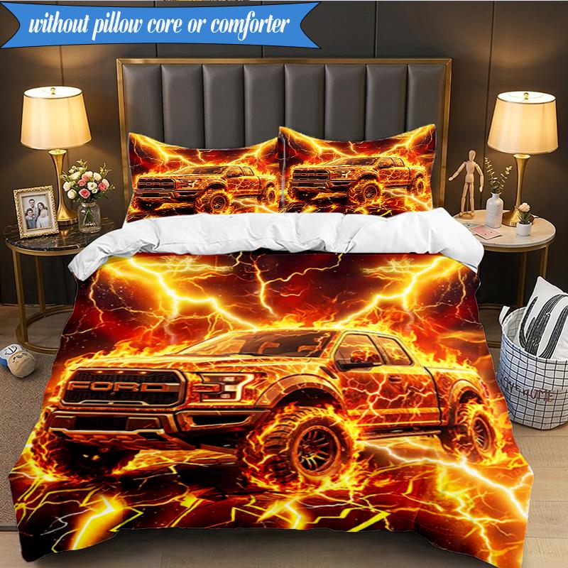 Nighttime Truck Drive 3pcs K-pop music group Bedding set,Ideal for Bedroom, Dormitory,Including Duvet Cover And 2pcs Pillowcases,Fan gifts