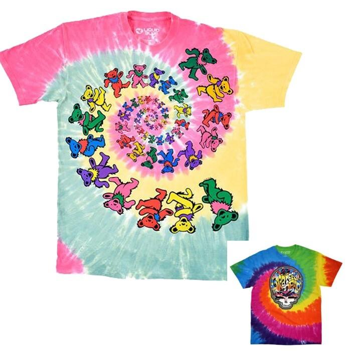 Grateful Dead Tie Dye Mens T-shirt - Dancing Bear/Steal Your Face- Licensed Tees S
