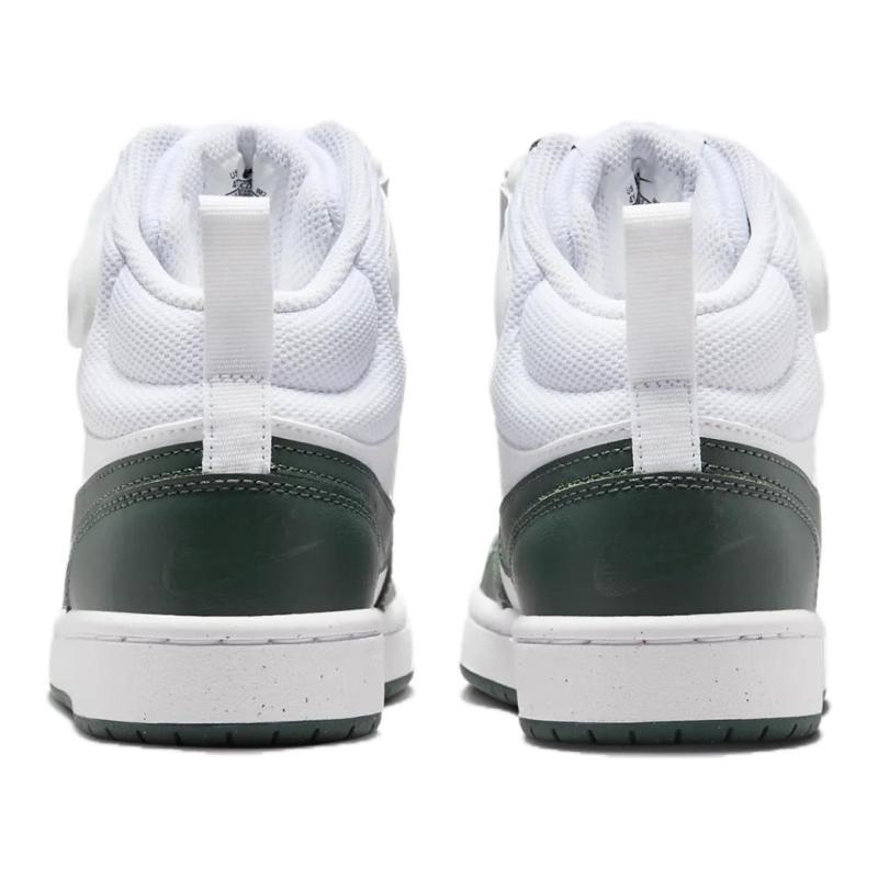 Nike Court Borough Slip Resistant Abrasion Resistant Mid Top Kids' Skateboarding Shoes Green Teenagers Sneakers CD7782-119