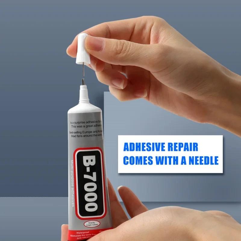 ZEXEF B-7000 Clear Contact Phone Repair Adhesive Universal Glass Plastic DIY Glue T8000 with Precision Applicator Glue