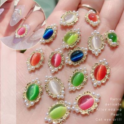 5Pcs Nail Ornament Creative Long Lasting Mini Functional Art Cat's Eye Rhinestones Jewelry for Dating
