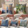 OscarClaude Monet Cushion Cover Linen Pillowcase Cover Soft Decor for Sofa Home Room