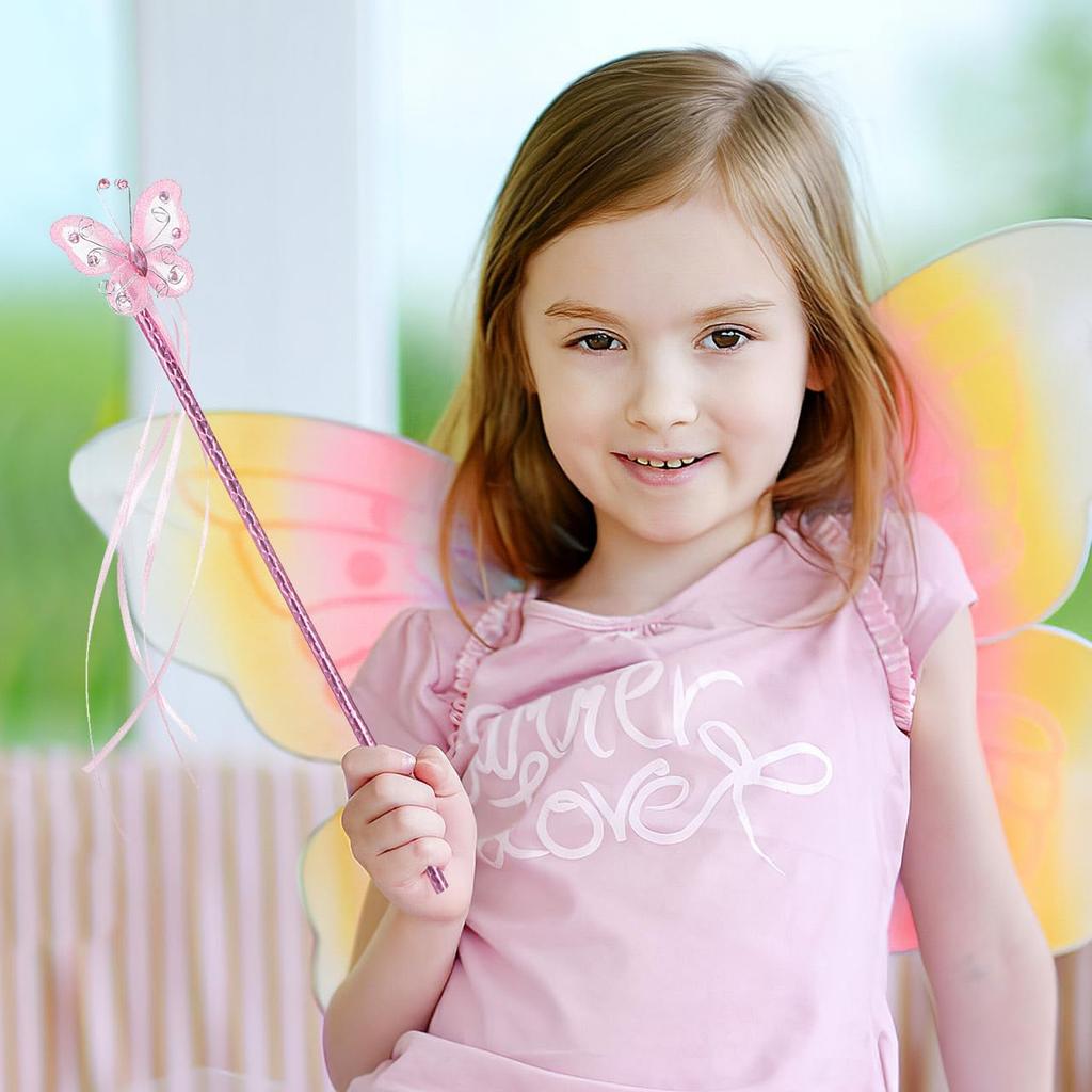 iplusmile Set of 8 Butterfly Fairy Lightweight Magic Pretend Costume Accessories Wands, 28cm, Plastic, Kids' Wands, Play, Parties,