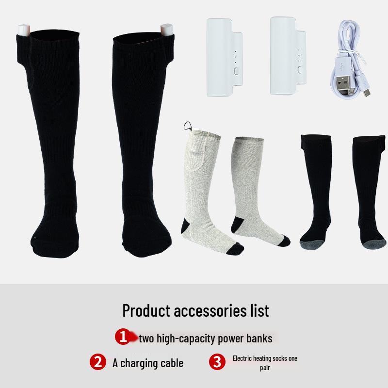 USB Ładowane Skarpety Narciarskie z Ogrzewaniem na Całą Stopę