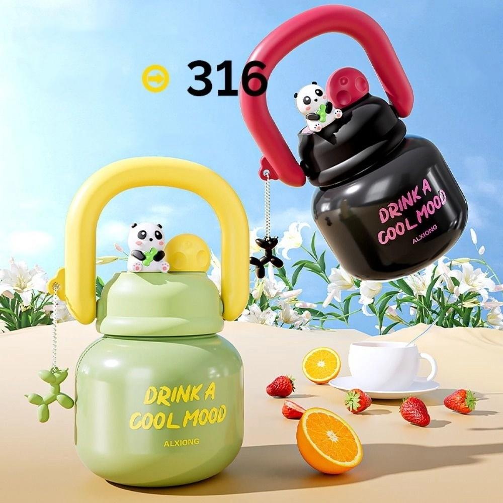 With Straw Insulated Water Bottle Large Capacity Office Double Drink Cup  Kid