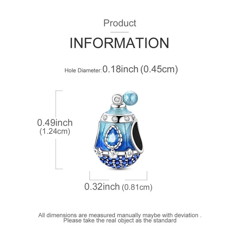 Charms Copperdreamy Blue Flower Perfume Bottle Beads Fit Charms Plataoriginal Bracelet Beads Women Jewellery Making