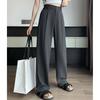 Solid Color High Waist Loose Trousers FemaleSeoulish Summer Women's Casual Pants Wide Leg Pants Elegant Office Lady