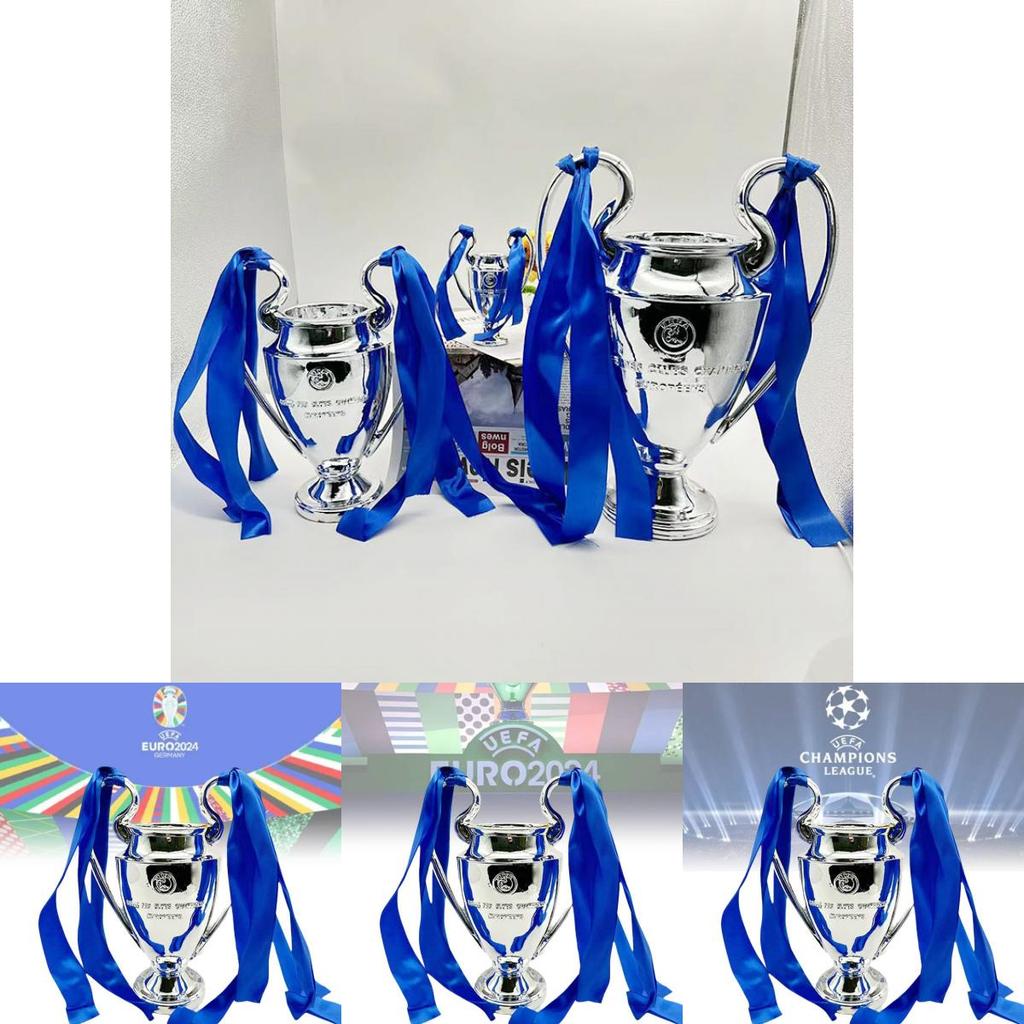 Elegant Resin Football Trophy Model European Style Soccer Award Silver Gift