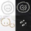 Elegant Jewelry Set With Artificial Pearl Flower Pendant For Womens Fashion Accessory Collection