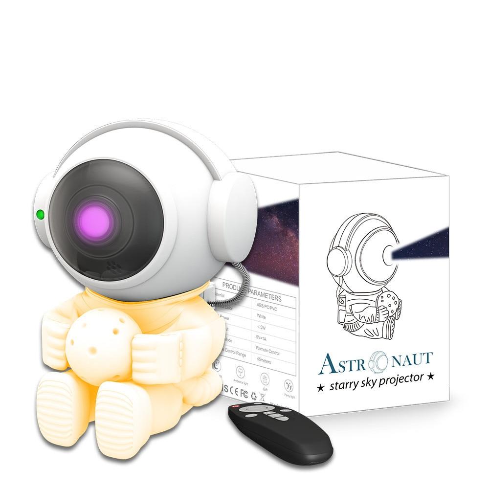 2024 Latest Astronaut Projection Light Galaxy Projector Upgrade Starlight Nebula Desktop Decoration Light Atmospheric Light Moon