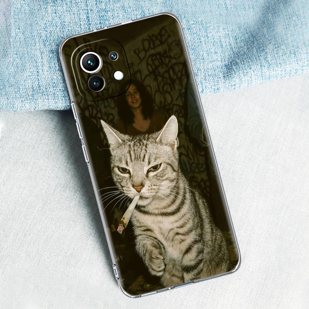 Case For Xiaomi Mi 15 14 13 12 11 Lite 15T 13T 12T Pro Poco X7 X6 X5 Pro 5G X3 NFC F7 F6 F5 Cover Funny Cartoon Korean Cat