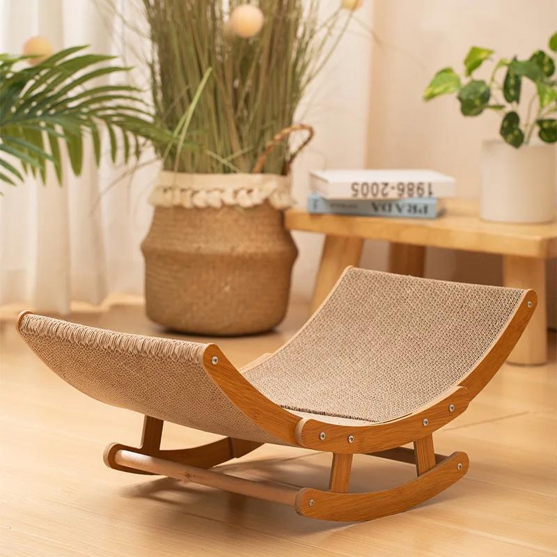 Wooden Cat Scratcher Removable Scratch Board Bed Swinging Tumbler Cat Toys Grinding Nail Scraper Mat Play and Rest Pet Supplie