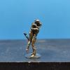 Brass Couple Figurine - Miniature Embracing Kissing Lovers Statue, Diorama Scenery Sand Table Decor Collectible Ornament