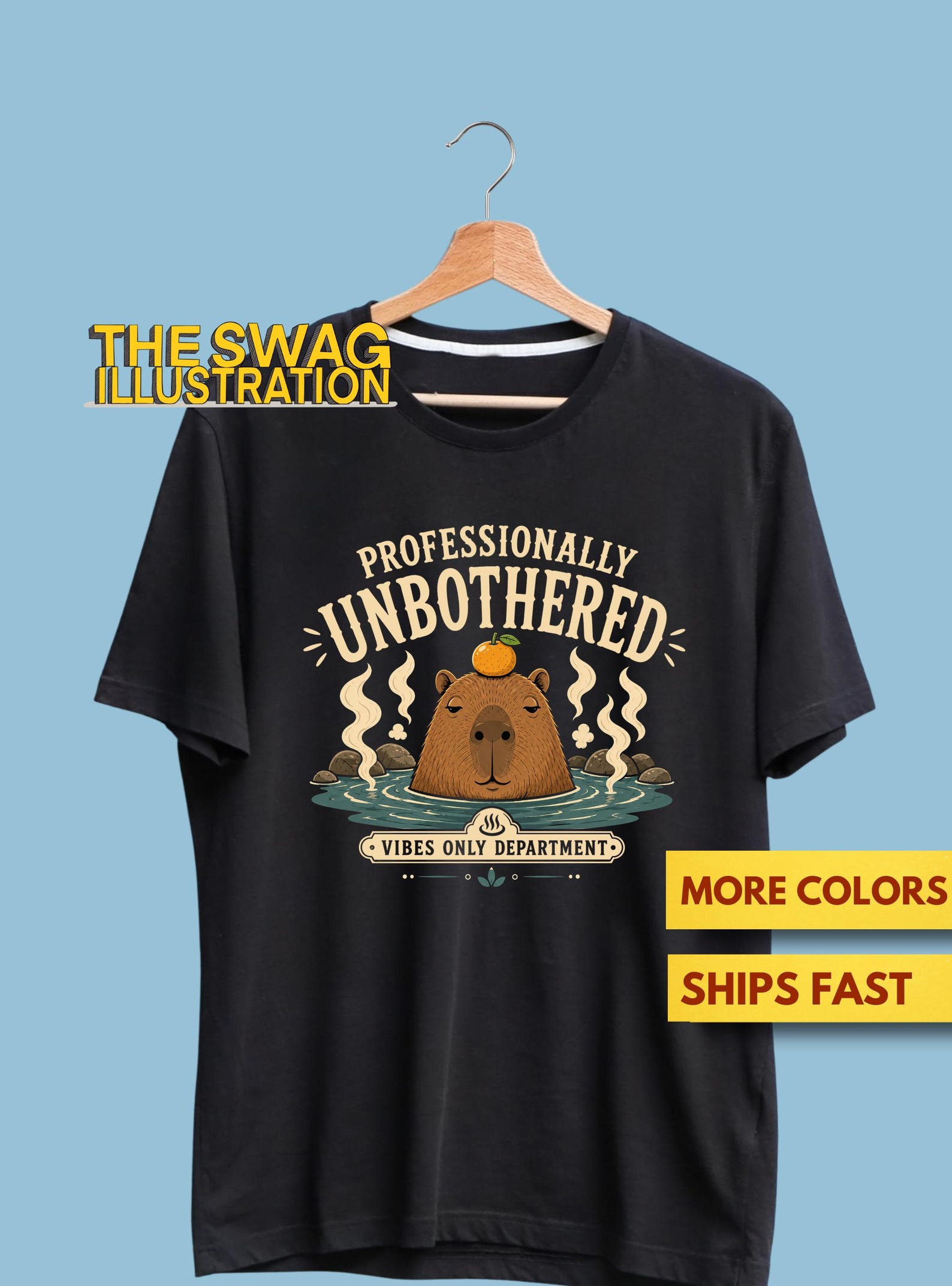 Professionally Unbothered Shirt, Capybara Zen Shirt, Vibes Only Department, Cute Capybara Lovers GifT shirt, Ultra Soft Premium Tee S