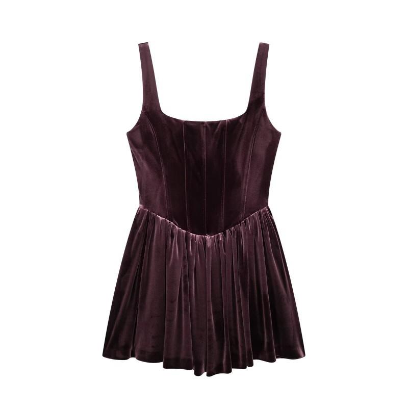 European American Women s Clothing Fashionable Sleeveless Waist Splicing Strap Dress L