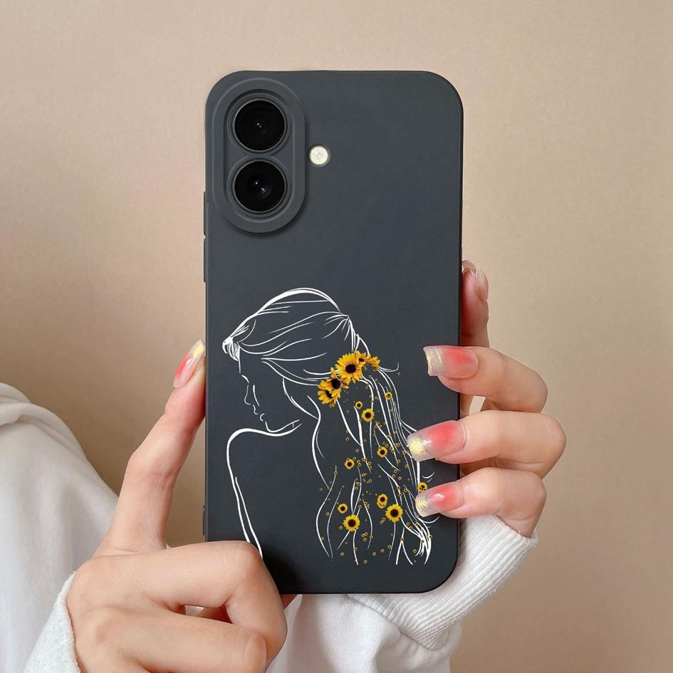 Aesthetic Phone Cover For Apple iPhone 16 Pro 16plus 16promax Fashion Cool Girl Boy Soft Liquid Silicone High Quality Super Shockproof For iPhone Capa