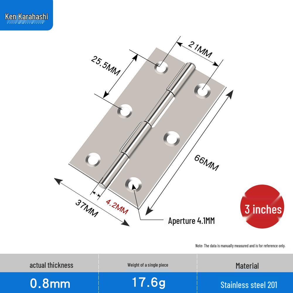 Stainless Steel Door & Window Hinges - Sizes: 1" To 4", Ideal for Picture Frames, Flat Opening, and Small Applications.