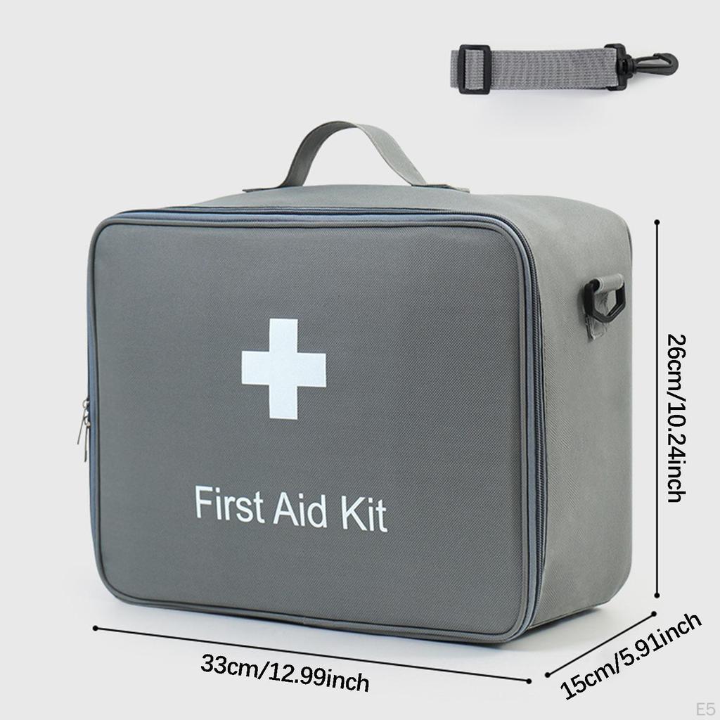 First Aid Bag Storage Emergency Supply Organizer Empty with Top Handle and Shoulder Strap for