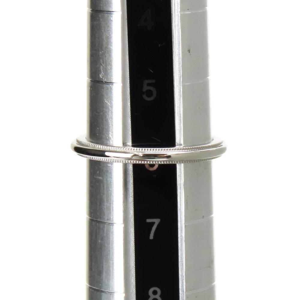 Used TIFFANY&Co. Ring Milgrain EU#46 Pt950Platinum 2.9g Platinum Jewelry