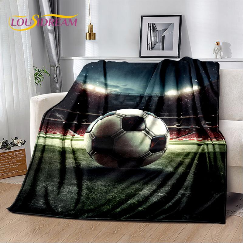 29 Stil Futbol Sahası Futbol Spor Karikatür Yumuşak Battaniye, Ev Yatak Odası Yatak Kanepe Seyahat Örtüsü Çocuk Hediyesi için Yumuşak Atma Battaniye