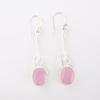 Rose Chalcedony Gemstone 925 Sterling Silver Jewelry Handmade Earrings 1.76" EE-171-18