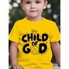 European sizes Summer Boys' Fashion Short-Sleeve T-Shirt CHILD OF GOD Crown Cartoon Pattern Print Outdoor Casual Top
