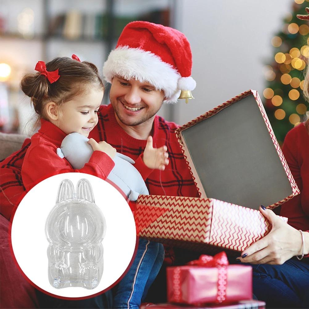 LABUBU V1 V2 Transparent Protective Shell Macaron Standing Protective Cover Dust Cover Doll Labubu Protector Case