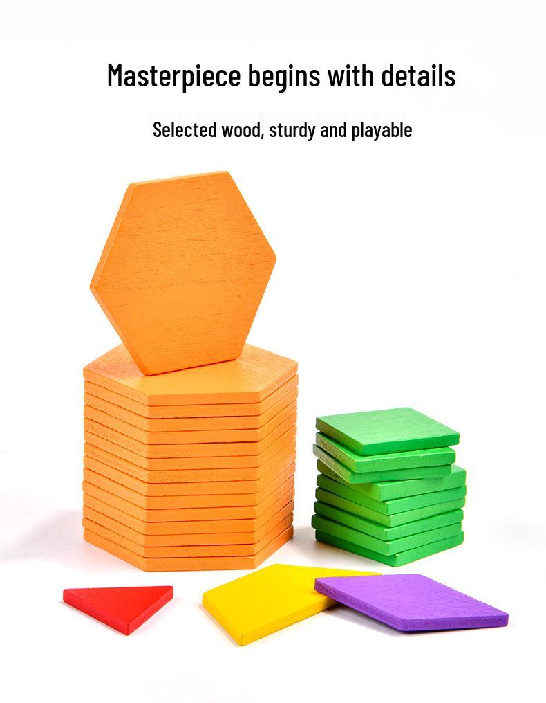 Children's Wooden Geometric Shape Puzzle for Early Education