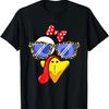 Thanksgiving Turkey Face Leopard Print Glasses Women Girls T-Shirt