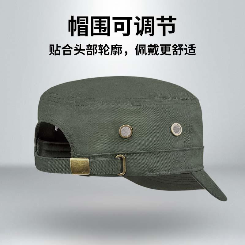Summer military hat men's flat top hat men's hat outdoor sun hat pure cotton casual cap