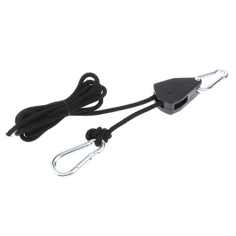 1/8 2M Adjustable 8Inch Lanyard Hanging For Tent Fan Grow Plant Lamp Pulley Ropes Pulley Lifting Pulley Hook
