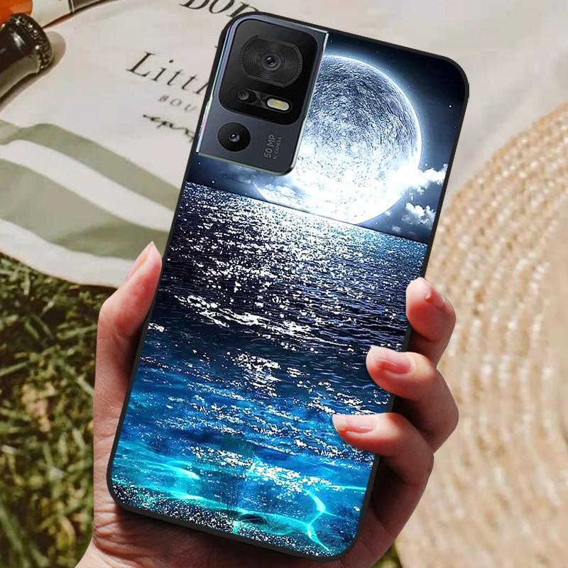 For TCL 40 SE Case 2023 Soft Black Silicone TPU Phone Back Cover for TCL 40SE Protective Capa Funda Bumper for TCL40SE Shells