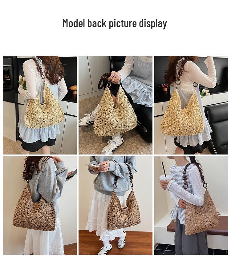 2026 Trendy Large Capacity Woven Tote Backpack - Summer Essential Student Shoulder Bag