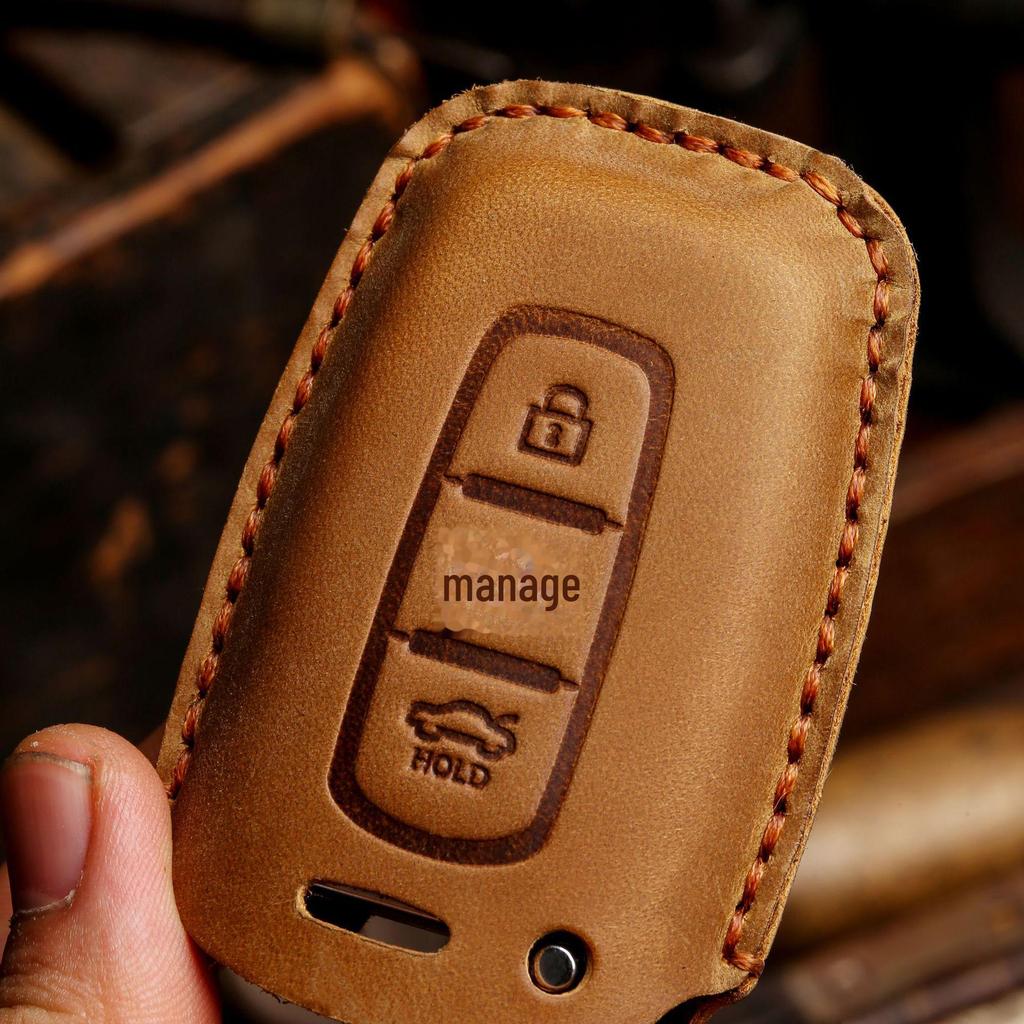 Genuine Leather Handmade Key Cover for Kia - Crazy Horse Design