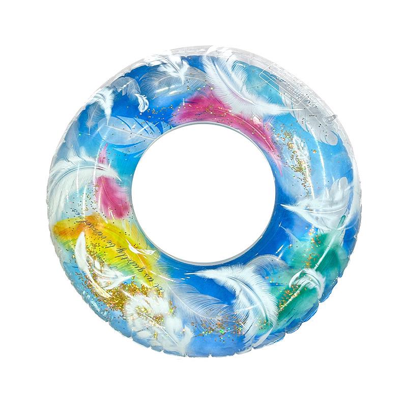 Inflatable Starry Sky Sequin Swimming Ring for Women - Thickened, Eco-friendly PVC