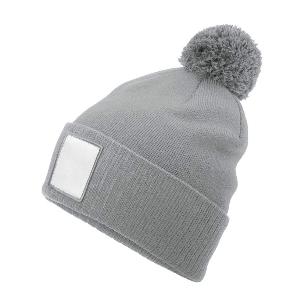 Beechfield Pom Pom AppliquÃ© Patch Beanie