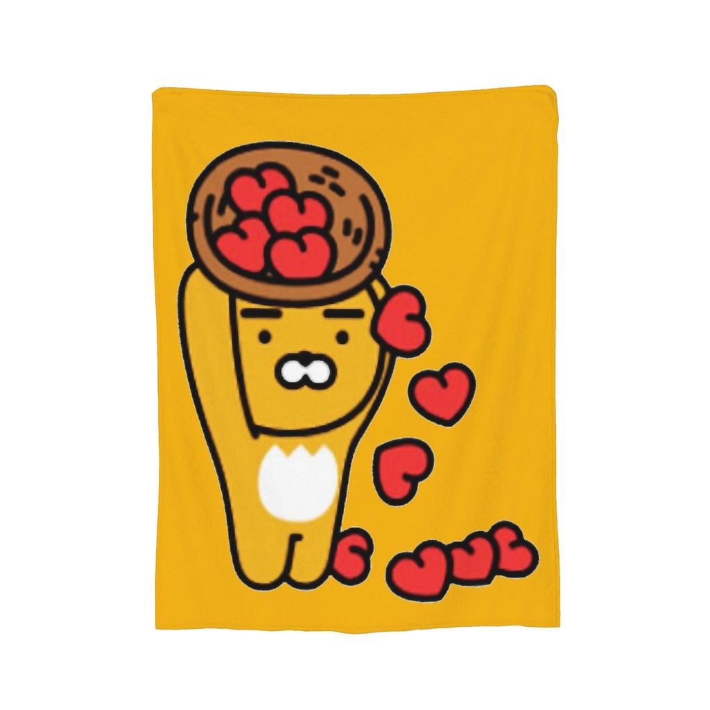 K-Kakaos F-Friends Apeach Heart Blankets Fleece All Season   Multifunction Warm Throw Blanket for Sofa Couch Rug Piece