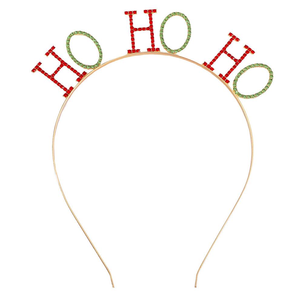 Christmas New Year Headband MERRY CHRISTMAS Alloy Rhinestone Knotted Letter Headband Atmosphere 2026