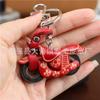 First Layer Cowhide Mini Motorcycle Keychain Pendant Creative Personalized Locomotive Bag Accessories Cute Little Gifts