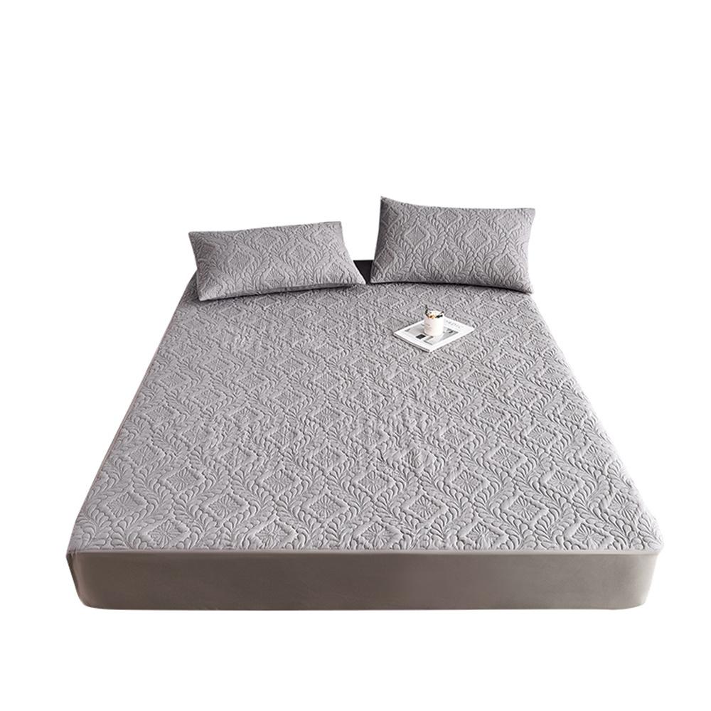Quilted Waterproof Mattress Cover Embossed Bedding Mattress Protector Anti-mite Anti-bacterial Fitted Bed Sheet No Pillowcase