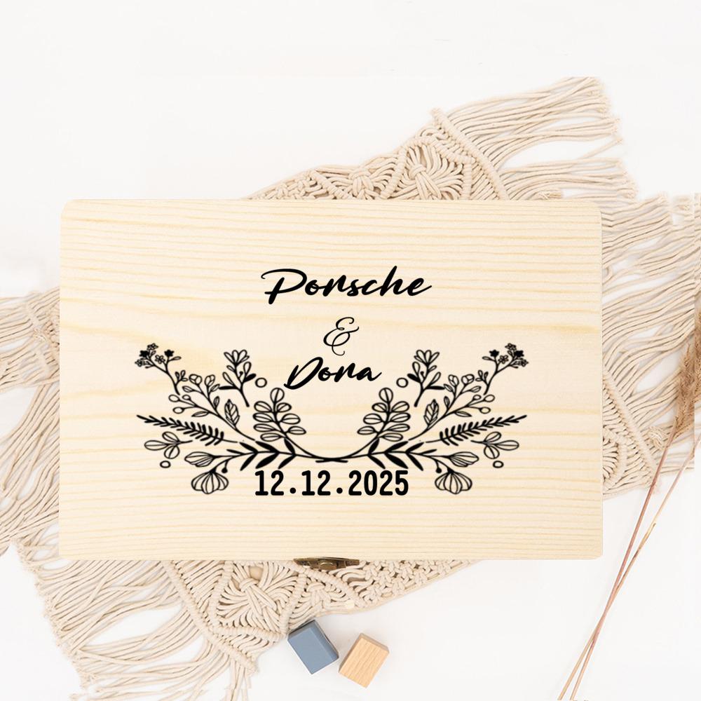 Personalized Keepsake Box,Personalized Engraved Gift Box, Couple's Custom Box, Memorial Gift Box, Wooden Storage Boxes