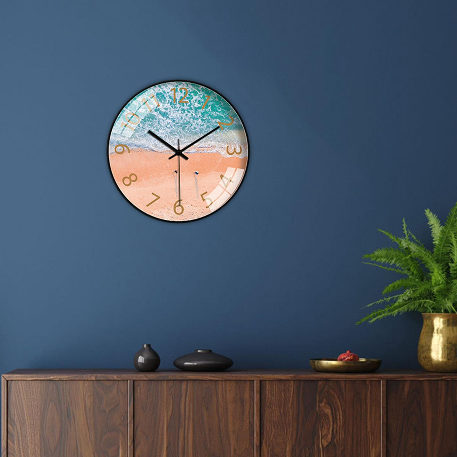 

Wall Battery Operated Round Arabic Numerals Bedroom Decoration Black pointer