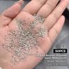 50Pcs Rhombus 3D Glitter Nail Decoration Diy Chic Tiny Crystal Ice-Transparent Mini Sparkle Nail Art Rhinestone