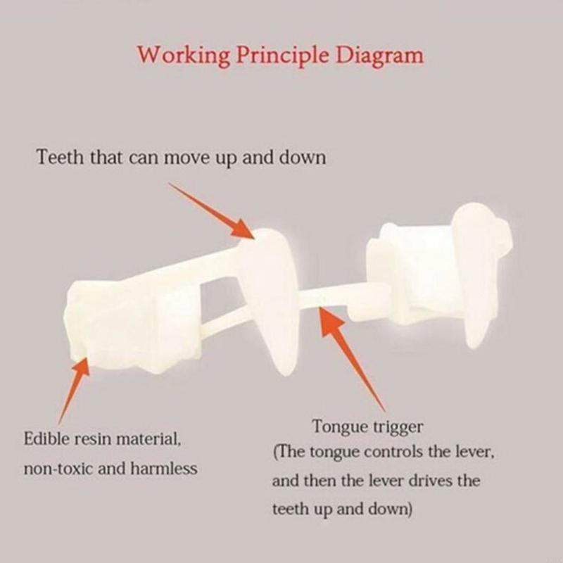 Retractable for Vampire Teeth Reusable for Vampire Fangs Plastic Dentures Cosplay Props Halloween Costumes Props for Boy X3UC