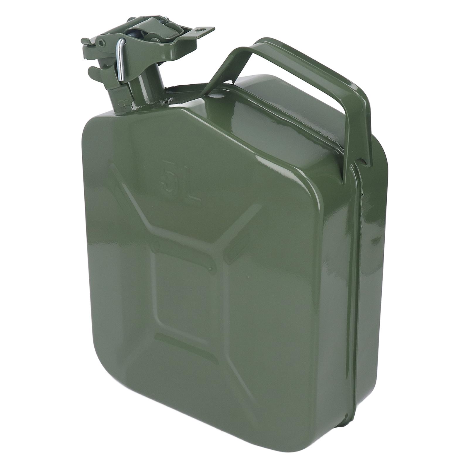 1.3 Gallon 5L Gasoline Container Thickened Stainless Steel Fuel Tank Carrying Can with Portable Handle Stainless steel